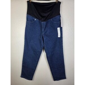 Ingrid‎ & Isabel Target 80s Slim Maternity Jeans Dark Wash Crossover Panel 12